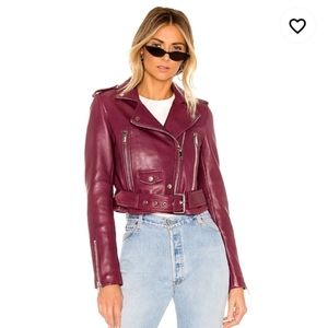LTH JKT Burgundy Red Mya Cropped Leather jacket size XS